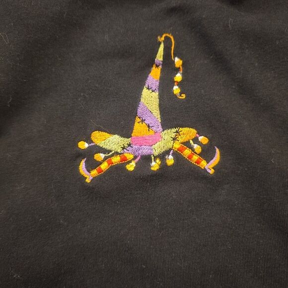 CASEY COLEMAN Women's M Halloween Witch Hats 3/4 Sleeve Top Beaded Embroidered - Picture 9 of 9